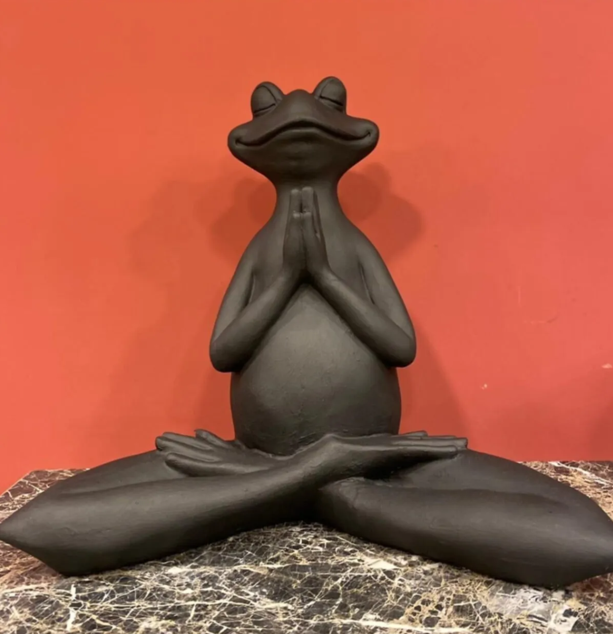 Meditating Frog Sculpture, Frog Statue Lotus Pose, Zen Frog Figurine, Frog Ornament Yoga, Meditating Frog Figurine, Zen Frog Figurine