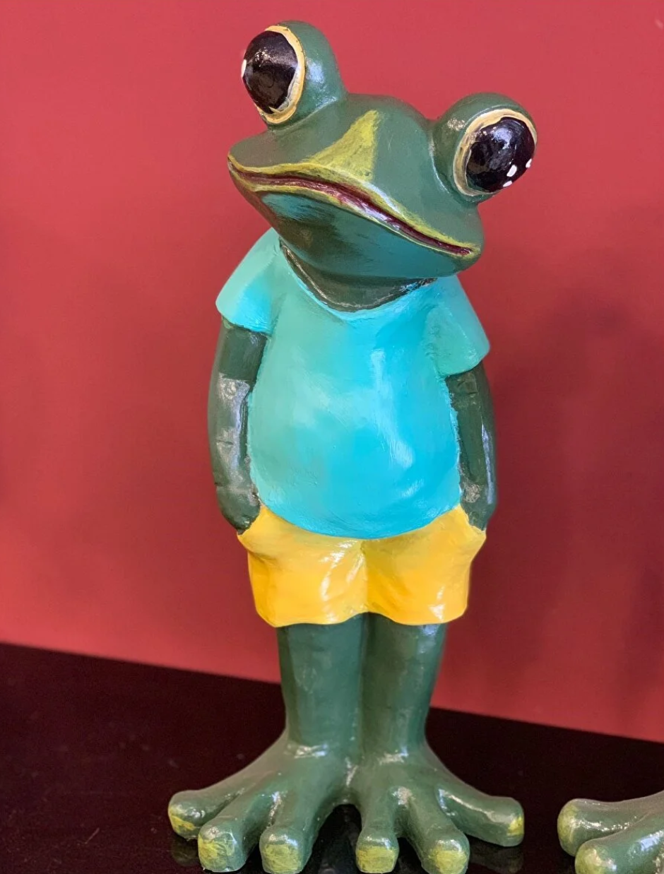 Polyester Frog Garden Statue, Unique Frog Garden Statue, Frog Yard Sculpture , Standing Frog Figurine, Funny Frog Garden Statue, Frog Statue