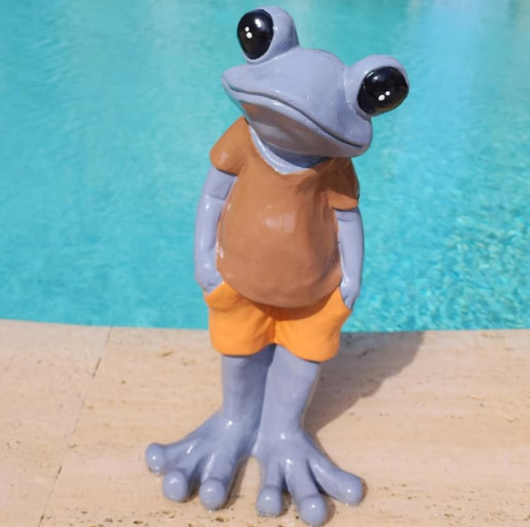 Polyester Frog Garden Statue, Unique Frog Garden Statue, Frog Yard Sculpture , Standing Frog Figurine, Funny Frog Garden Statue, Frog Statue