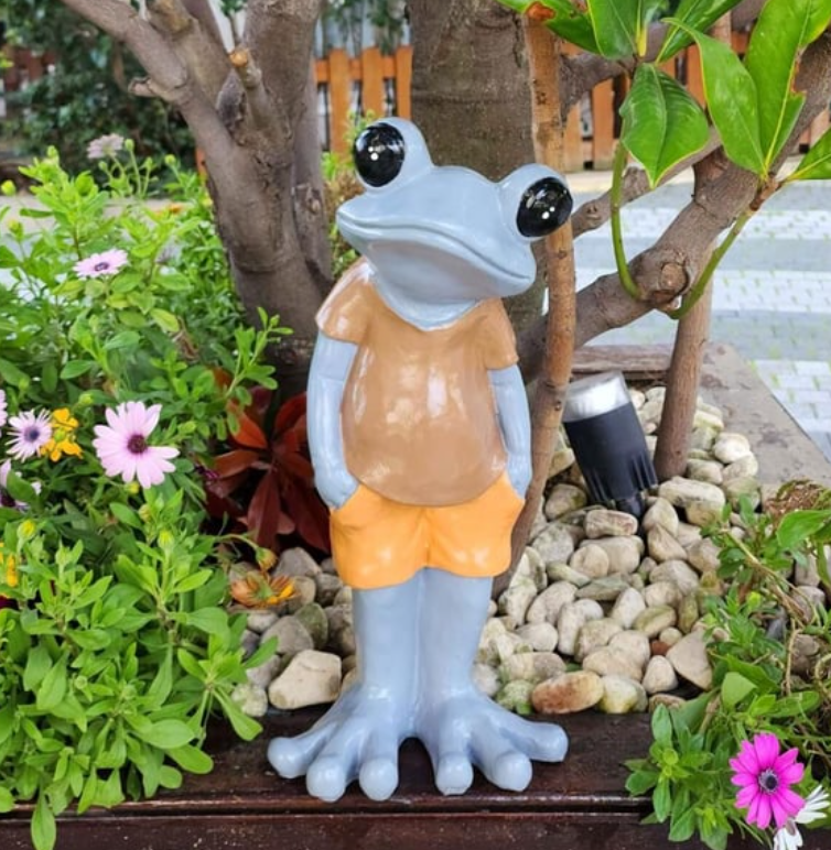 Polyester Frog Garden Statue, Unique Frog Garden Statue, Frog Yard Sculpture , Standing Frog Figurine, Funny Frog Garden Statue, Frog Statue