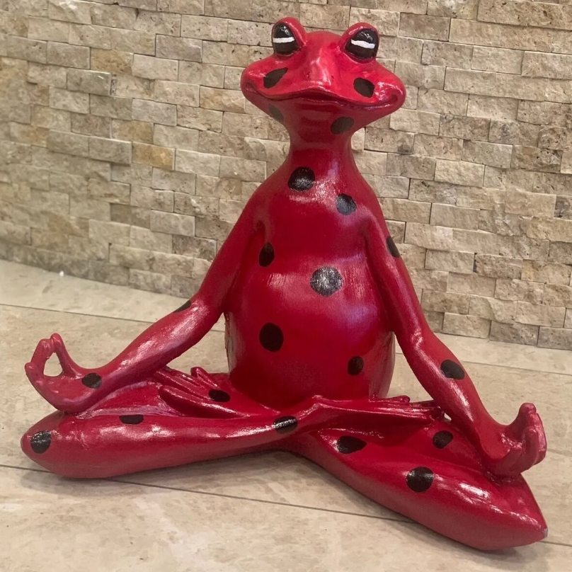 Meditating Frog Sculpture, Frog Statue Lotus Pose, Zen Frog Figurine, Frog Ornament Yoga, Meditating Frog Figurine, Zen Frog Sculpture