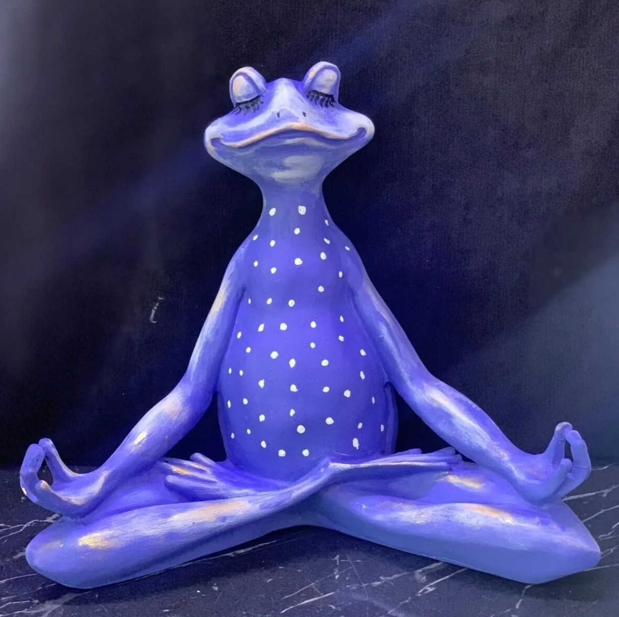 Meditating Frog Sculpture, Frog Statue Lotus Pose, Zen Frog Figurine, Frog Ornament Yoga, Meditating Frog Figurine, Zen Frog Sculpture