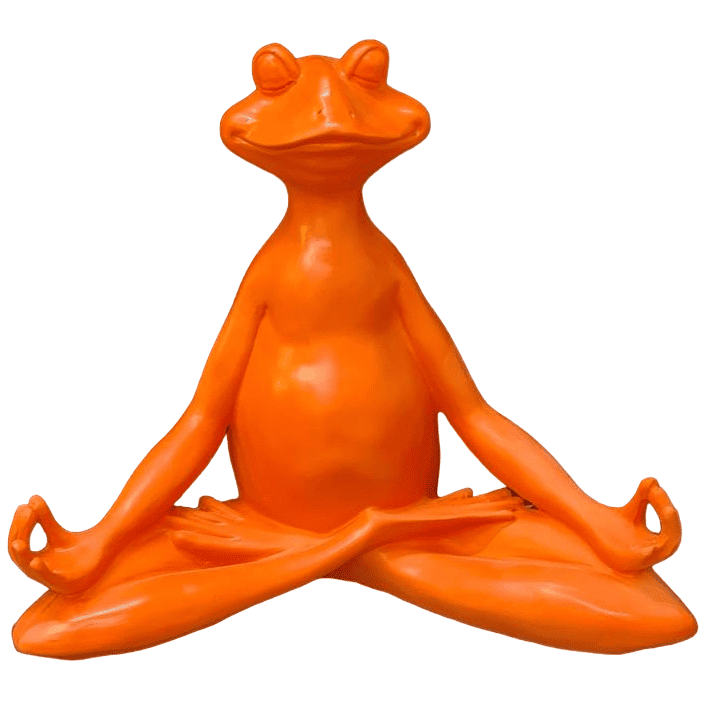 Meditating Frog Sculpture, Frog Statue Lotus Pose, Zen Frog Figurine, Frog Ornament Yoga, Meditating Frog Figurine, Zen Frog Sculpture