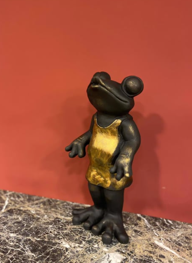 Frog Statue, Polyester Frog Garden Statue, Unique Frog Garden Statue, Frog Yard Sculpture, Standing Frog Figurine, Funny Frog Garden Statue