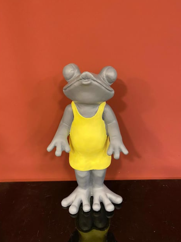 Frog Statue, Polyester Frog Garden Statue, Unique Frog Garden Statue, Frog Yard Sculpture, Standing Frog Figurine, Funny Frog Garden Statue