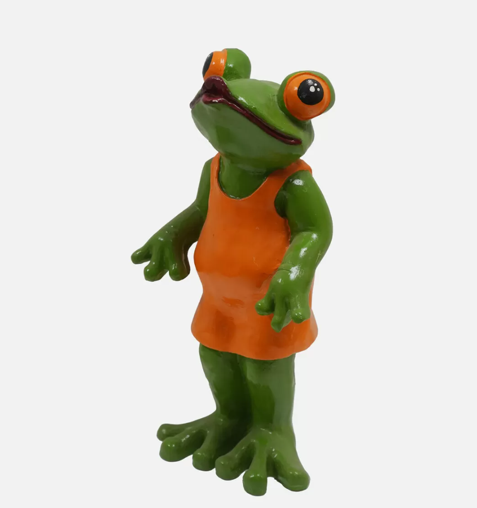 Frog Statue, Polyester Frog Garden Statue, Unique Frog Garden Statue, Frog Yard Sculpture, Standing Frog Figurine, Funny Frog Garden Statue