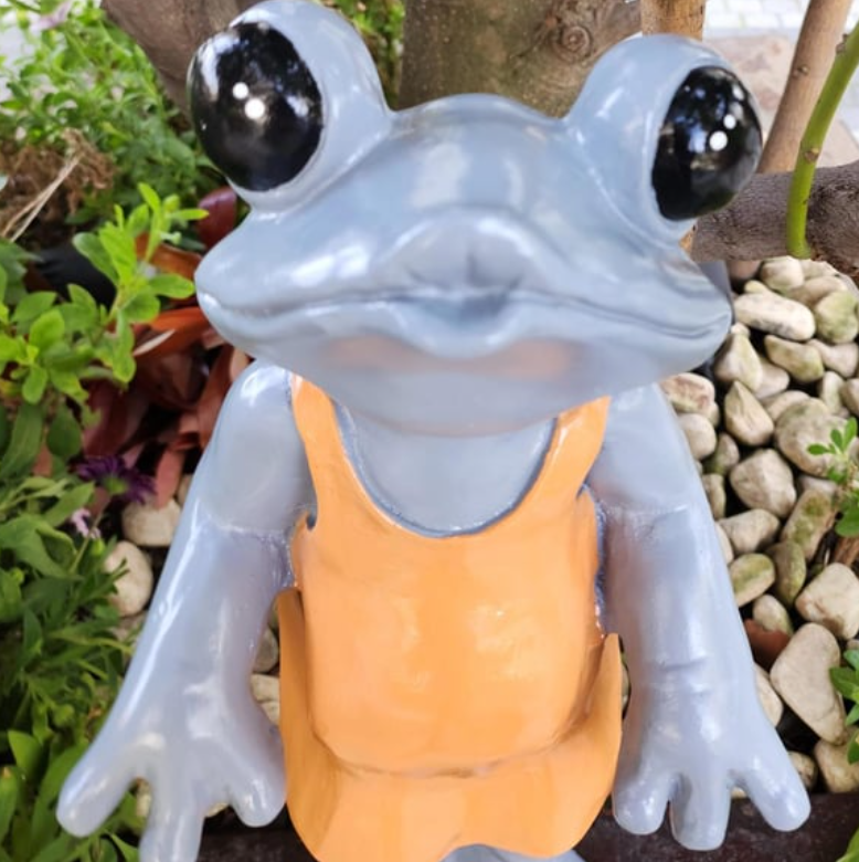 Frog Statue, Polyester Frog Garden Statue, Unique Frog Garden Statue, Frog Yard Sculpture, Standing Frog Figurine, Funny Frog Garden Statue