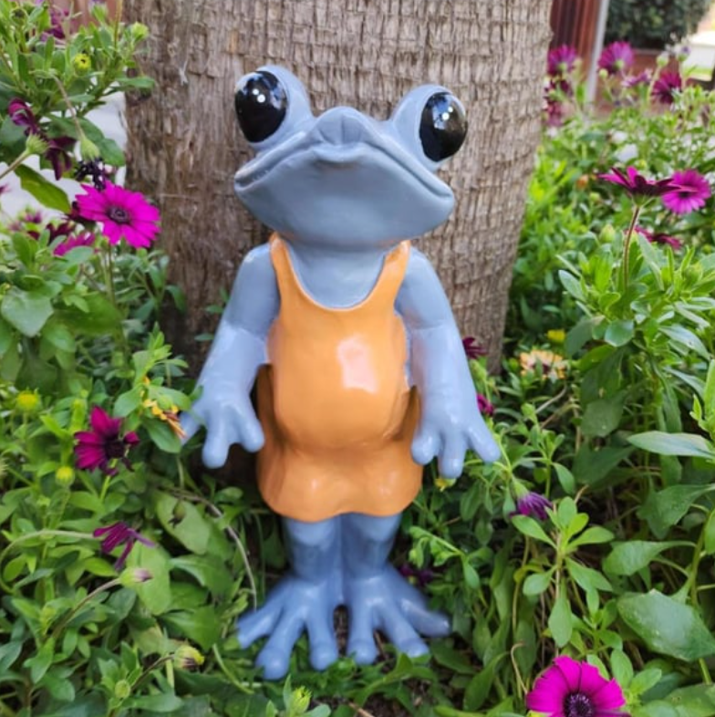 Frog Statue, Polyester Frog Garden Statue, Unique Frog Garden Statue, Frog Yard Sculpture, Standing Frog Figurine, Funny Frog Garden Statue