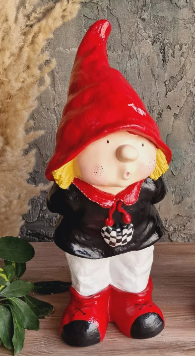 Little Boy Garden Gnome Statue, Boy Gnome Sculpture for Garden Decor, Handcrafted Little Boy Gnome Statue, Outdoor Garden Gnome Statue