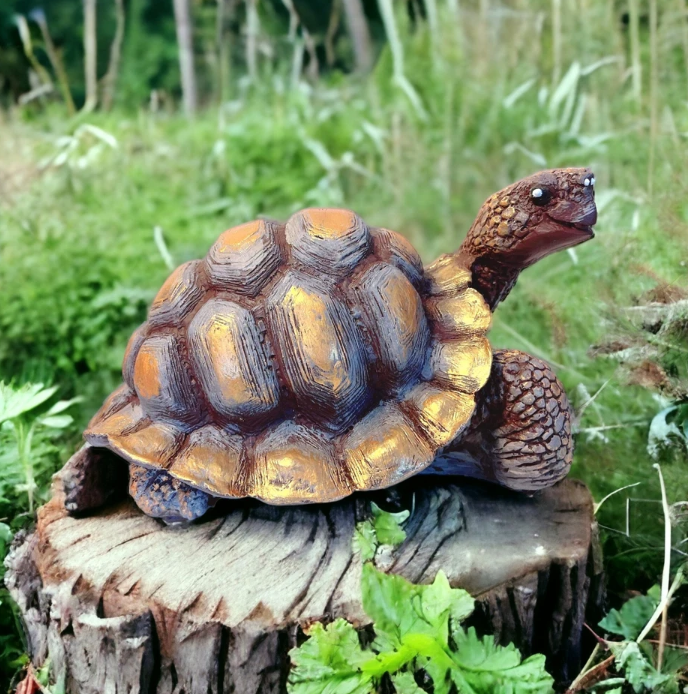 Realistic Turtle Decor Statue, Large Turtle Decorative Statue, Garden Turtle Statue, Hand-Painted Turtle Decor for Home, Tortoise Sculpture