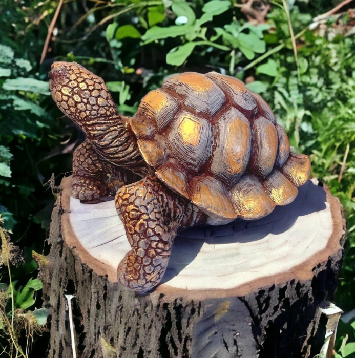 Realistic Turtle Decor Statue, Large Turtle Decorative Statue, Garden Turtle Statue, Hand-Painted Turtle Decor for Home, Tortoise Sculpture