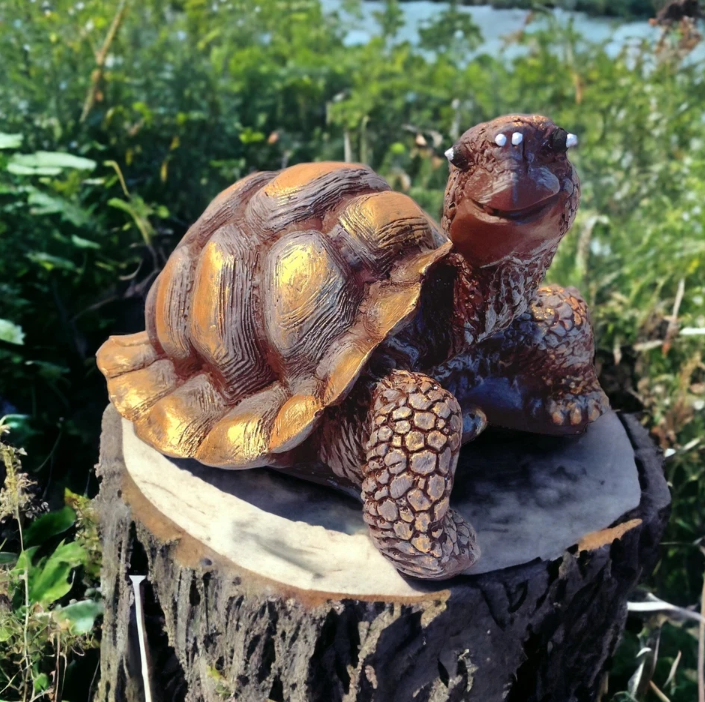 Realistic Turtle Decor Statue, Large Turtle Decorative Statue, Garden Turtle Statue, Hand-Painted Turtle Decor for Home, Tortoise Sculpture
