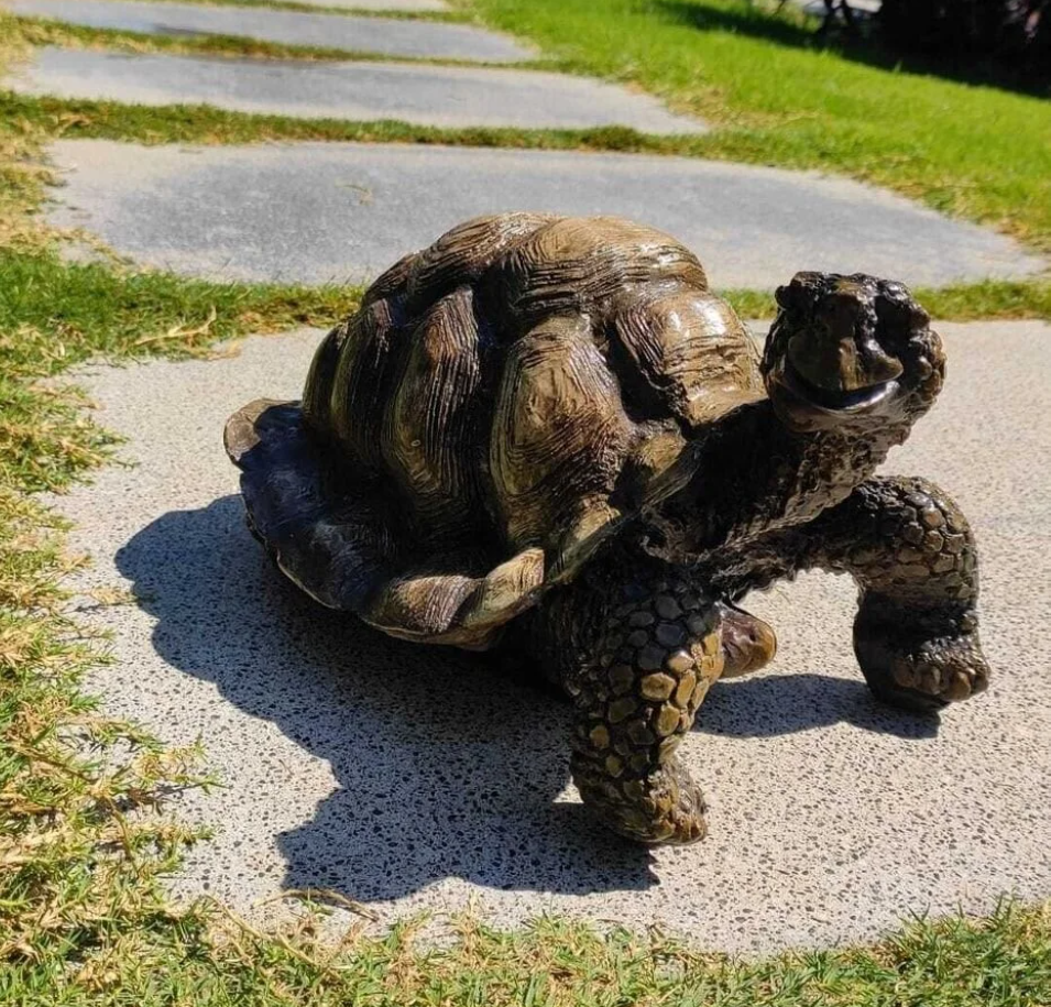 Realistic Turtle Decor Statue, Large Turtle Decorative Statue, Garden Turtle Statue, Hand-Painted Turtle Decor for Home, Tortoise Sculpture