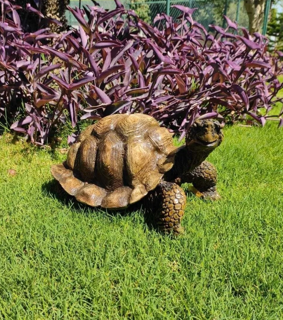 Realistic Turtle Decor Statue, Large Turtle Decorative Statue, Garden Turtle Statue, Hand-Painted Turtle Decor for Home, Tortoise Sculpture