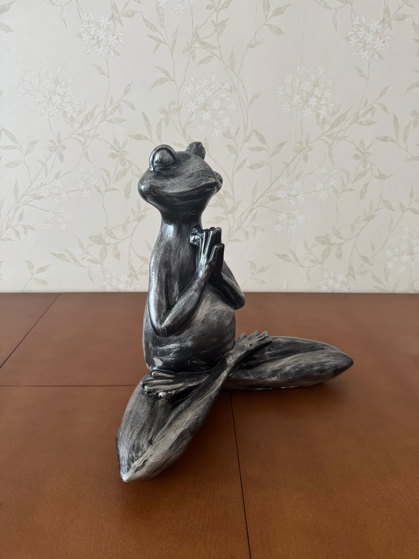 Meditating Frog Sculpture, Frog Statue Lotus Pose, Zen Frog Figurine, Frog Ornament Yoga, Meditating Frog Figurine, Zen Frog Figurine