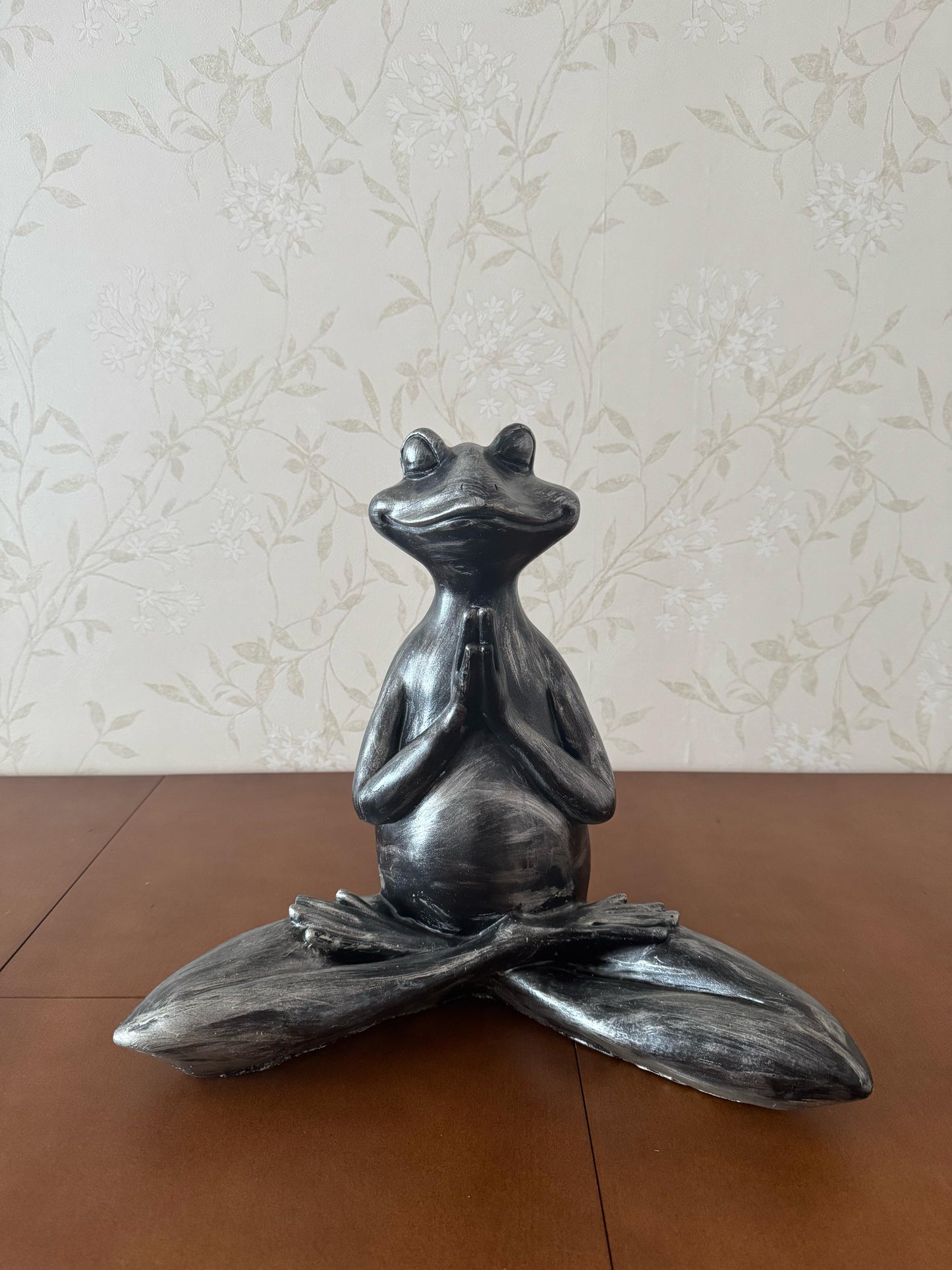 Meditating Frog Sculpture, Frog Statue Lotus Pose, Zen Frog Figurine, Frog Ornament Yoga, Meditating Frog Figurine, Zen Frog Figurine