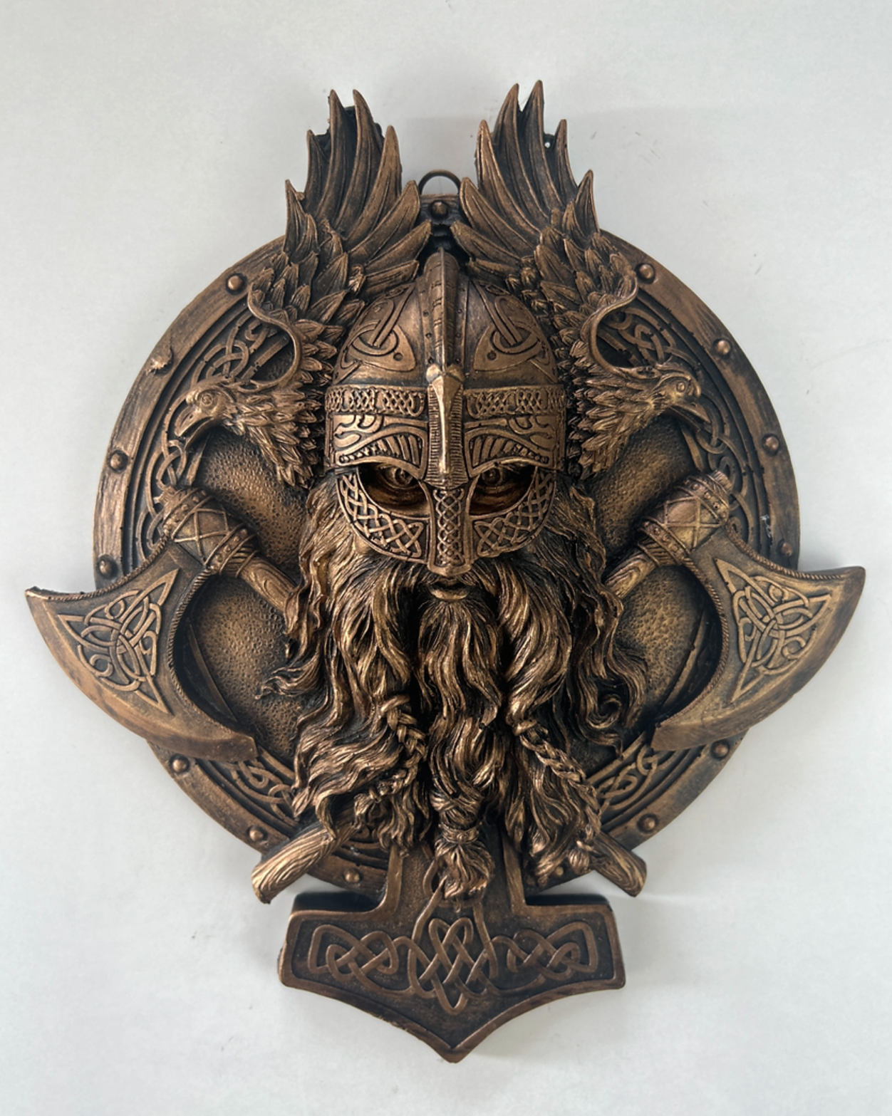 3D Viking Wall Sculpture, Viking Wall Art, Polyester Viking Wall Statue, 3D Norse Viking Head Wall Statue, Viking Warrior Wall Sculpture