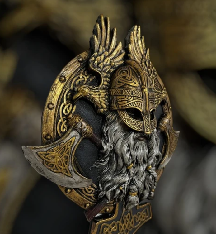 3D Viking Wall Sculpture, Viking Wall Art, Polyester Viking Wall Statue, 3D Norse Viking Head Wall Statue, Viking Warrior Wall Sculpture