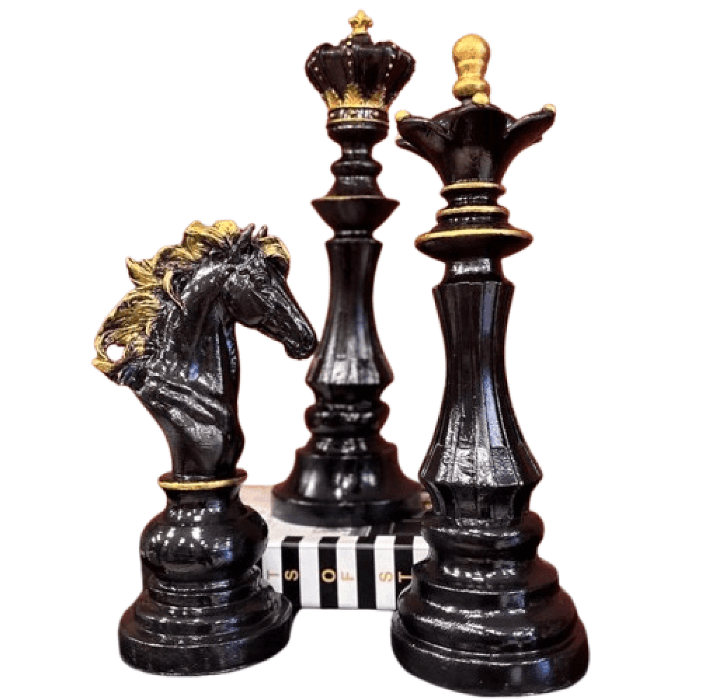 Chess Statues Set of 3, Chess Art Sculptures, Decorative Chess Statues, Chess Sculpture, Chess Lover Gift Set, Chess Decor, Chess Statue, Chess Decor, Chess Objects