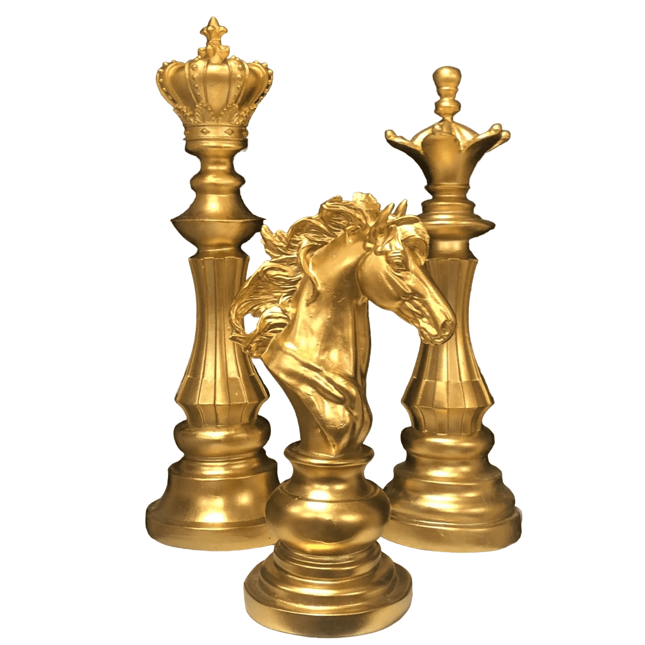 Chess Statues Set of 3, Chess Art Sculptures, Decorative Chess Statues, Chess Sculpture, Chess Lover Gift Set, Chess Decor, Chess Statue, Chess Decor, Chess Objects