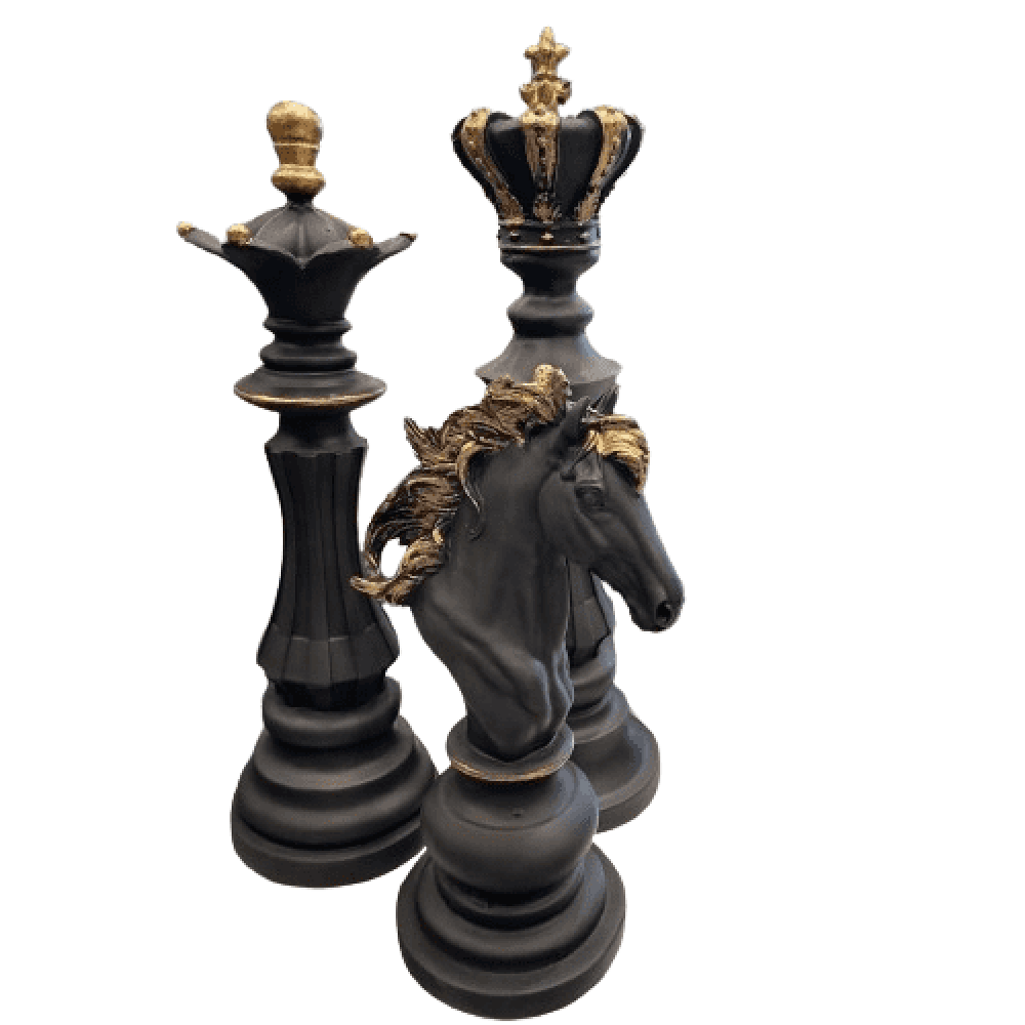 Chess Statues Set of 3, Chess Art Sculptures, Decorative Chess Statues, Chess Sculpture, Chess Lover Gift Set, Chess Decor, Chess Statue, Chess Decor, Chess Objects