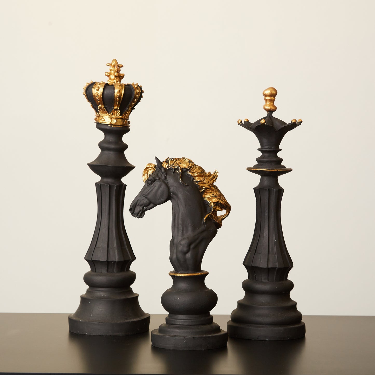 Chess Statues Set of 3, Chess Art Sculptures, Decorative Chess Statues, Chess Sculpture, Chess Lover Gift Set, Chess Decor, Chess Statue, Chess Decor, Chess Objects