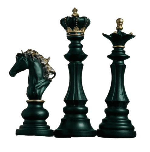 Chess Statues Set of 3, Chess Art Sculptures, Decorative Chess Statues, Chess Sculpture, Chess Lover Gift Set, Chess Decor, Chess Statue, Chess Decor, Chess Objects