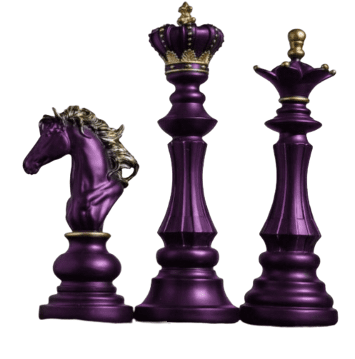 Chess Statues Set of 3, Chess Art Sculptures, Decorative Chess Statues, Chess Sculpture, Chess Lover Gift Set, Chess Decor, Chess Statue, Chess Decor, Chess Objects