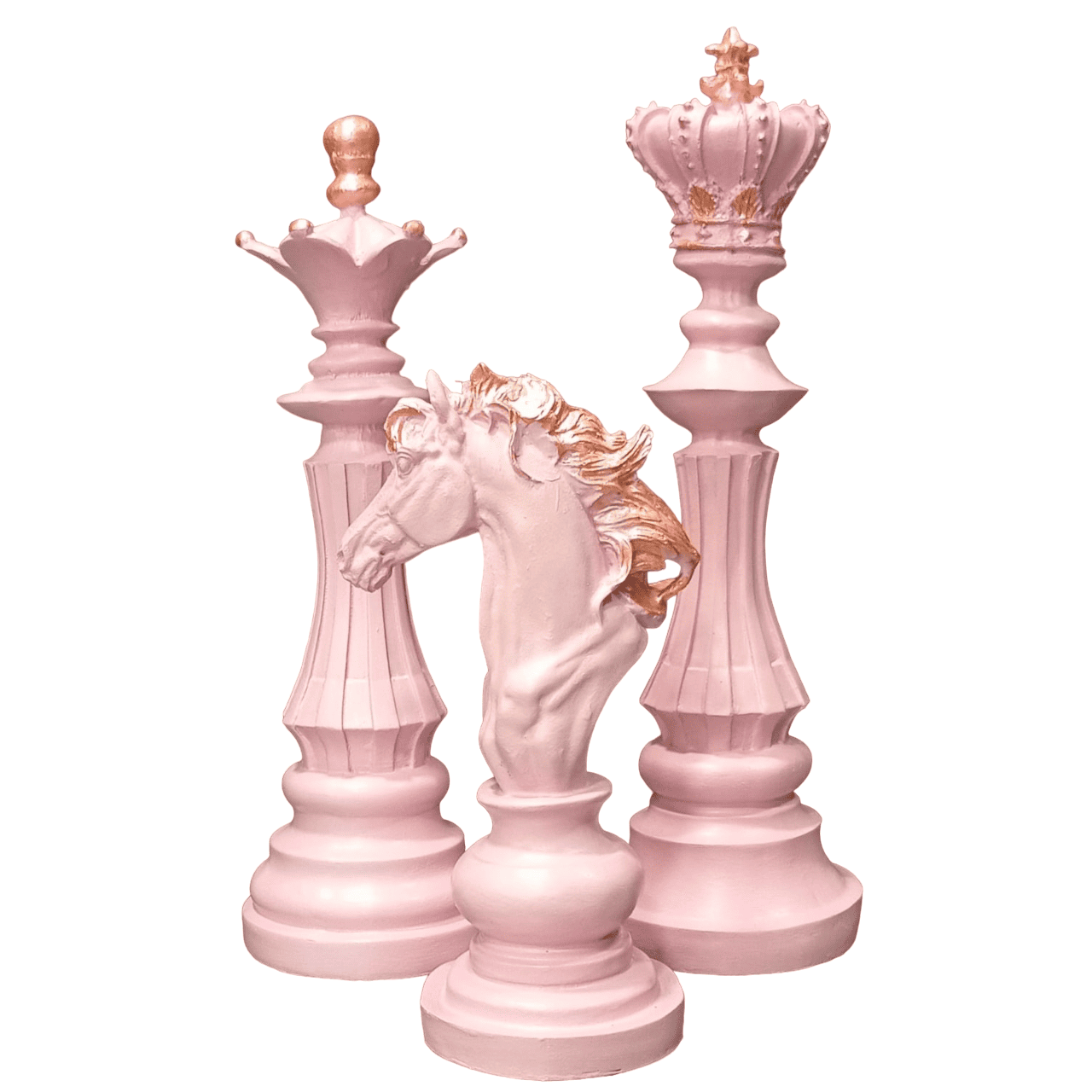 Chess Statues Set of 3, Chess Art Sculptures, Decorative Chess Statues, Chess Sculpture, Chess Lover Gift Set, Chess Decor, Chess Statue, Chess Decor, Chess Objects