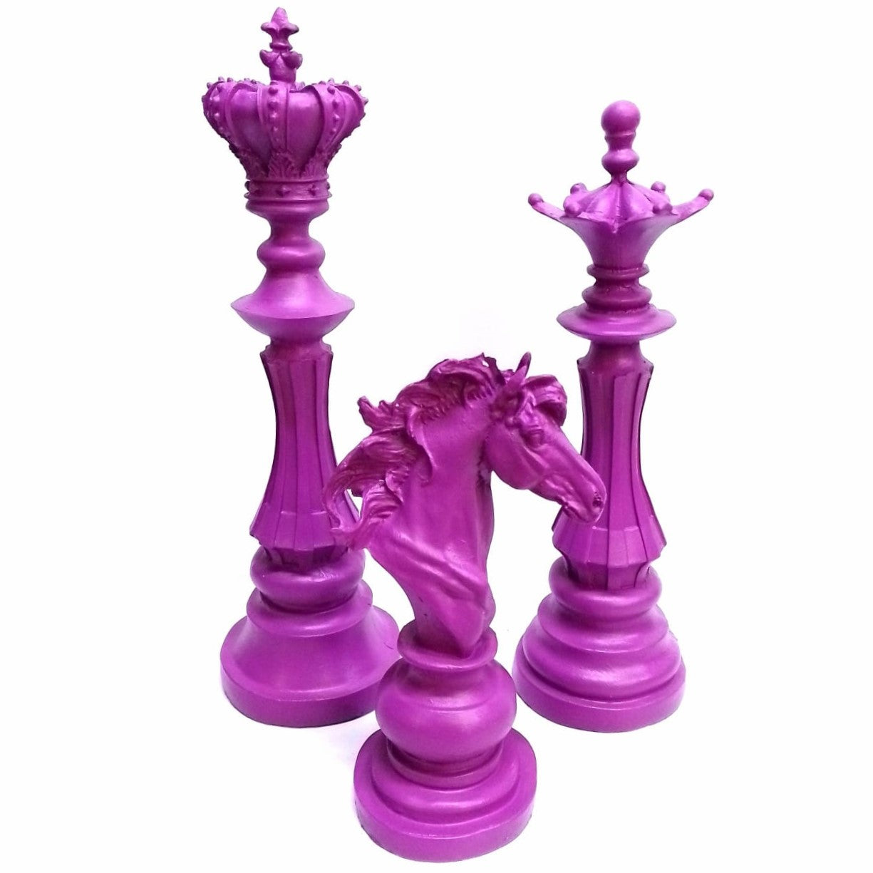 Chess Statues Set of 3, Chess Art Sculptures, Decorative Chess Statues, Chess Sculpture, Chess Lover Gift Set, Chess Decor, Chess Statue, Chess Decor, Chess Objects