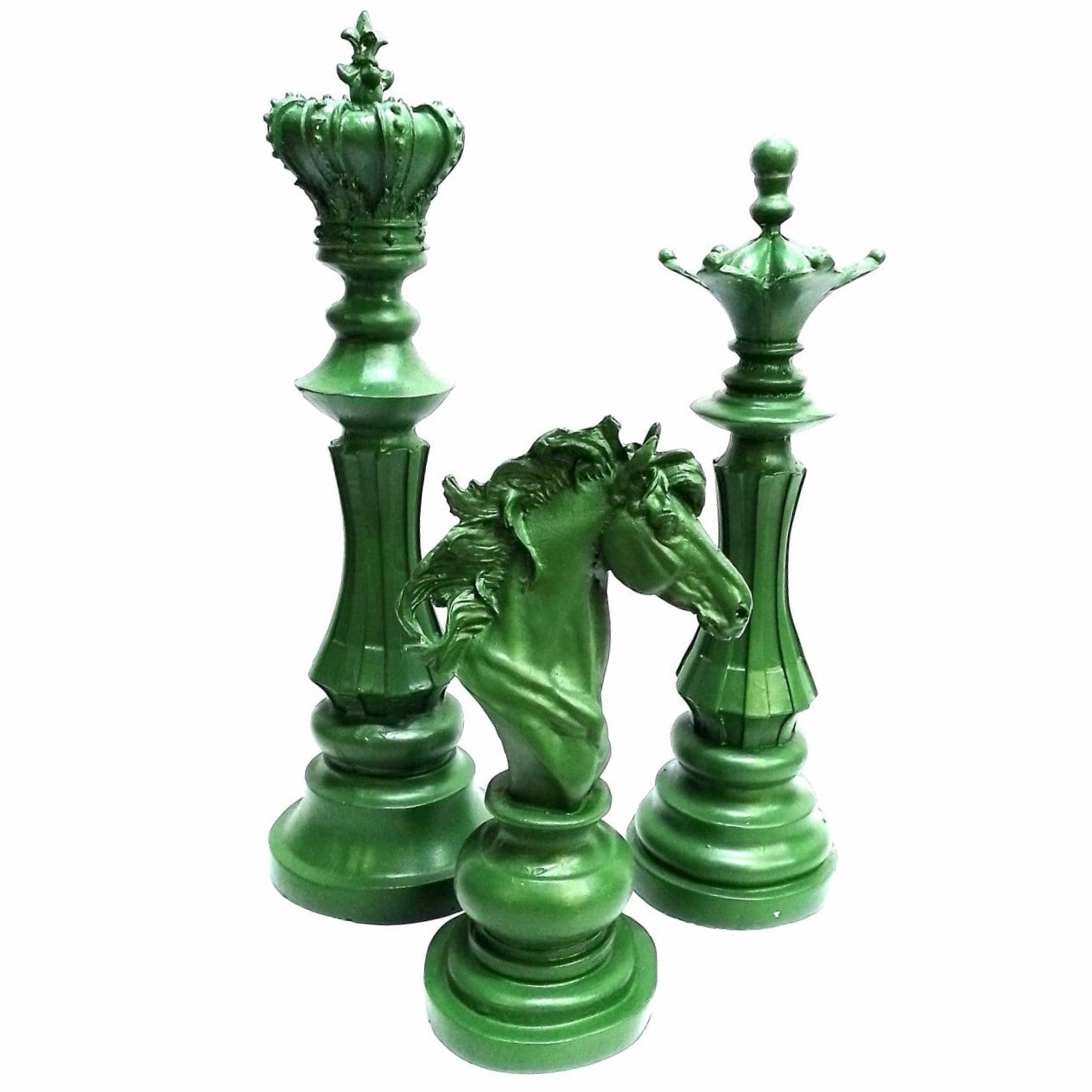 Chess Statues Set of 3, Chess Art Sculptures, Decorative Chess Statues, Chess Sculpture, Chess Lover Gift Set, Chess Decor, Chess Statue, Chess Decor, Chess Objects