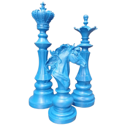 Chess Statues Set of 3, Chess Art Sculptures, Decorative Chess Statues, Chess Sculpture, Chess Lover Gift Set, Chess Decor, Chess Statue, Chess Decor, Chess Objects