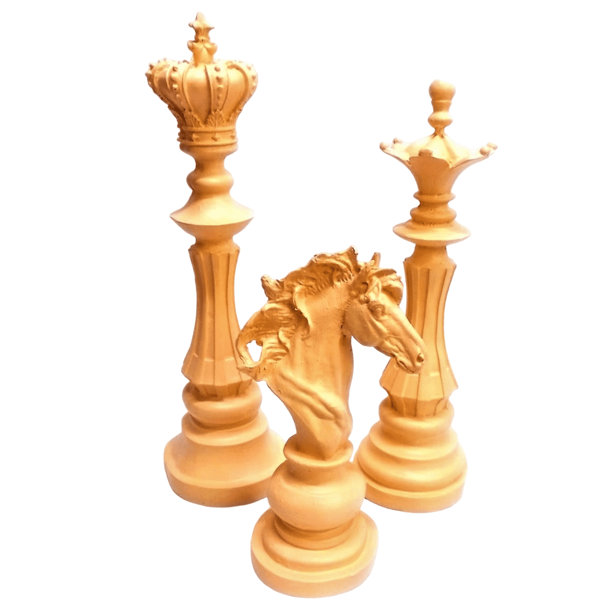 Chess Statues Set of 3, Chess Art Sculptures, Decorative Chess Statues, Chess Sculpture, Chess Lover Gift Set, Chess Decor, Chess Statue, Chess Decor, Chess Objects