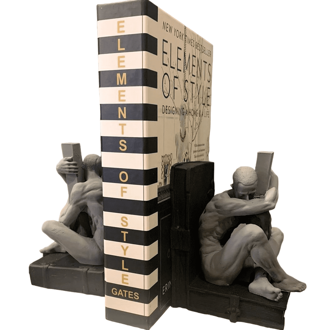 Abstract Man Bookends, Modern Abstract Male Bookends, Artistic Human Bookends, Polyester Abstract Man Bookend, Minimalist Man Bookends