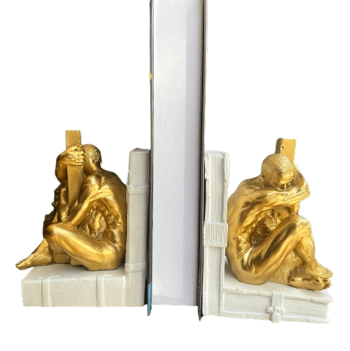 Abstract Man Bookends, Modern Abstract Male Bookends, Artistic Human Bookends, Polyester Abstract Man Bookend, Minimalist Man Bookends