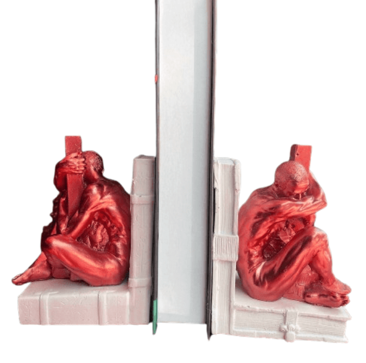 Abstract Man Bookends, Modern Abstract Male Bookends, Artistic Human Bookends, Polyester Abstract Man Bookend, Minimalist Man Bookends