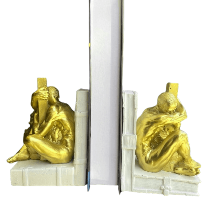 Abstract Man Bookends, Modern Abstract Male Bookends, Artistic Human Bookends, Polyester Abstract Man Bookend, Minimalist Man Bookends