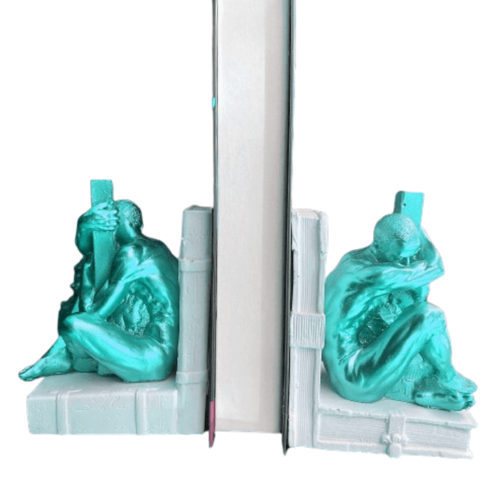 Abstract Man Bookends, Modern Abstract Male Bookends, Artistic Human Bookends, Polyester Abstract Man Bookend, Minimalist Man Bookends