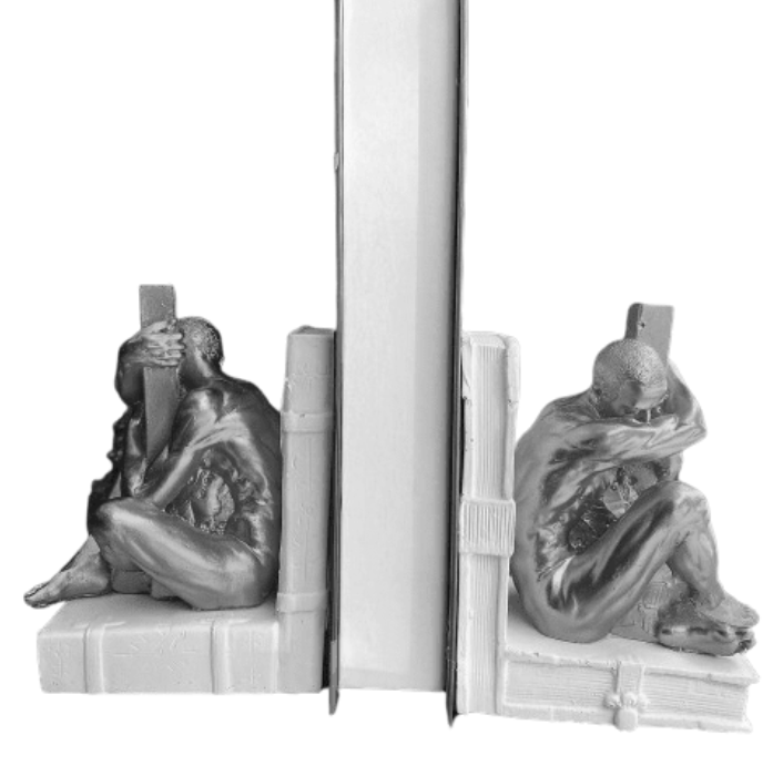 Abstract Man Bookends, Modern Abstract Male Bookends, Artistic Human Bookends, Polyester Abstract Man Bookend, Minimalist Man Bookends