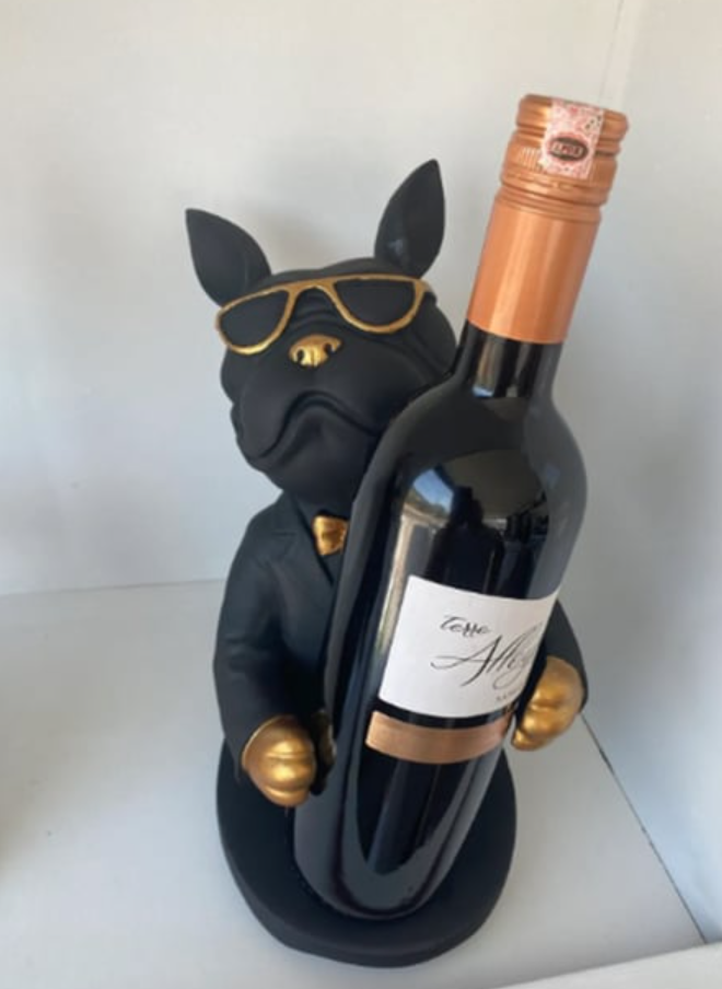 Bulldog Wine Holder Statue, Bulldog Wine Rack, Dog Wine Holder, French Bulldog Bottle Holder, Dog Wine Rack, Stylish Dog Wine Rack Decor