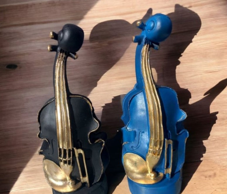 Handmade Violin Decor, Abstract Music Sculpture, Modern Musician Gift, Handmade Abstract Violin Statue, Handmade Violin Art Statue