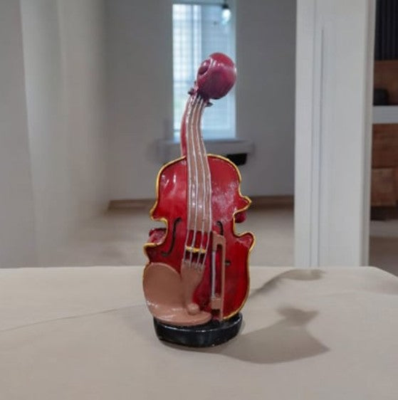 Handmade Violin Decor, Abstract Music Sculpture, Modern Musician Gift, Handmade Abstract Violin Statue, Handmade Violin Art Statue