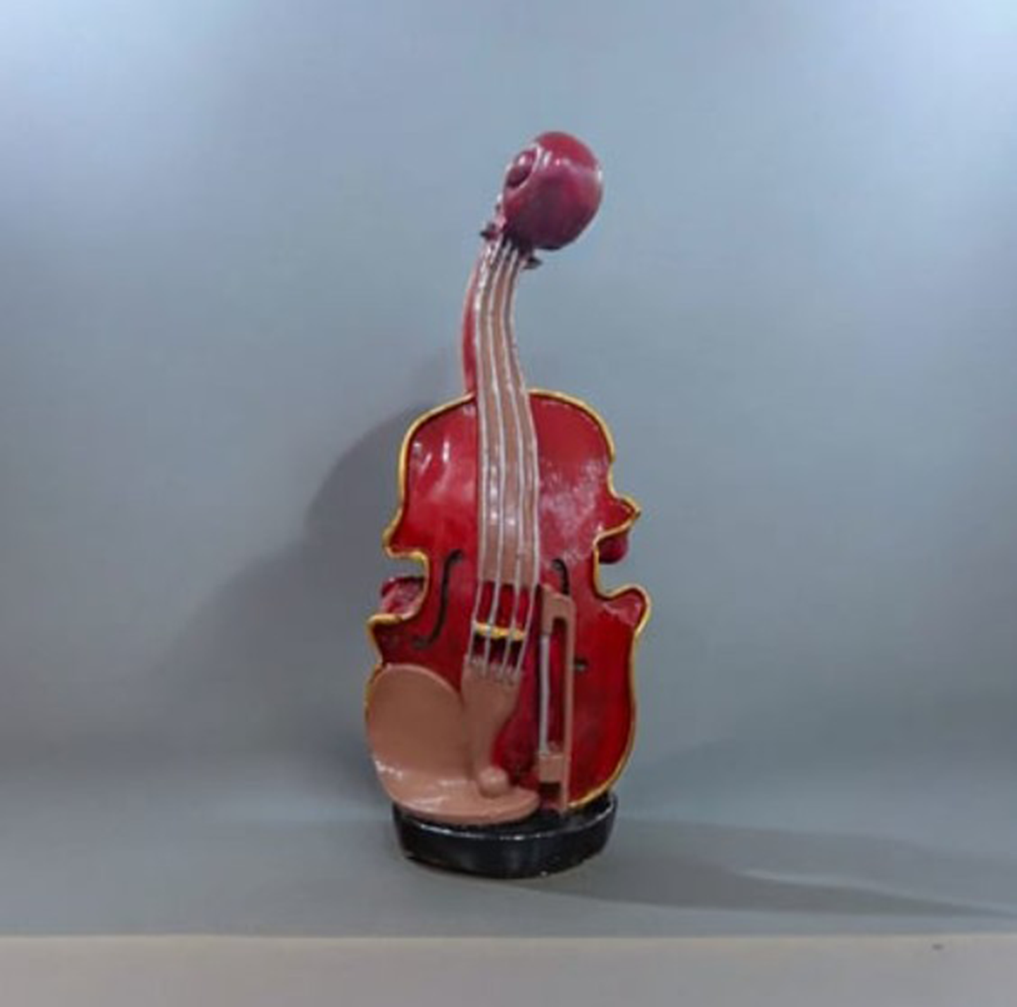 Handmade Violin Decor, Abstract Music Sculpture, Modern Musician Gift, Handmade Abstract Violin Statue, Handmade Violin Art Statue
