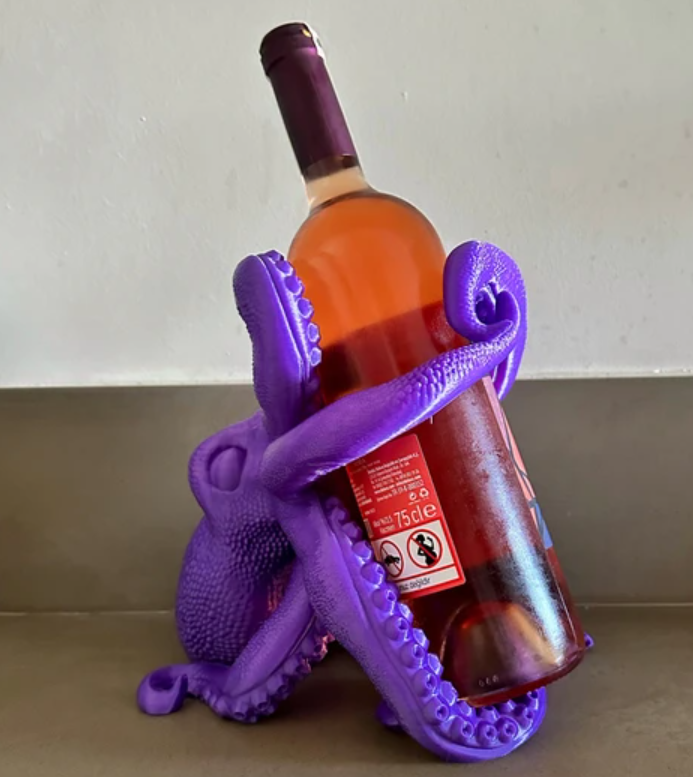 Handmade Octopus Wine Rack Holder, Octopus Shaped Wine Rack, Marine Theme Octopus Wine Bottle Holder, Unique Octopus Wine Rack Decor