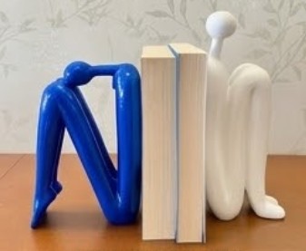 Abstract Bookends Set of 2, Modern Figurines for Shelf or Desk Decor, Abstract Bookends, Modern Bookshelf Decor, Polyester Bookend Set