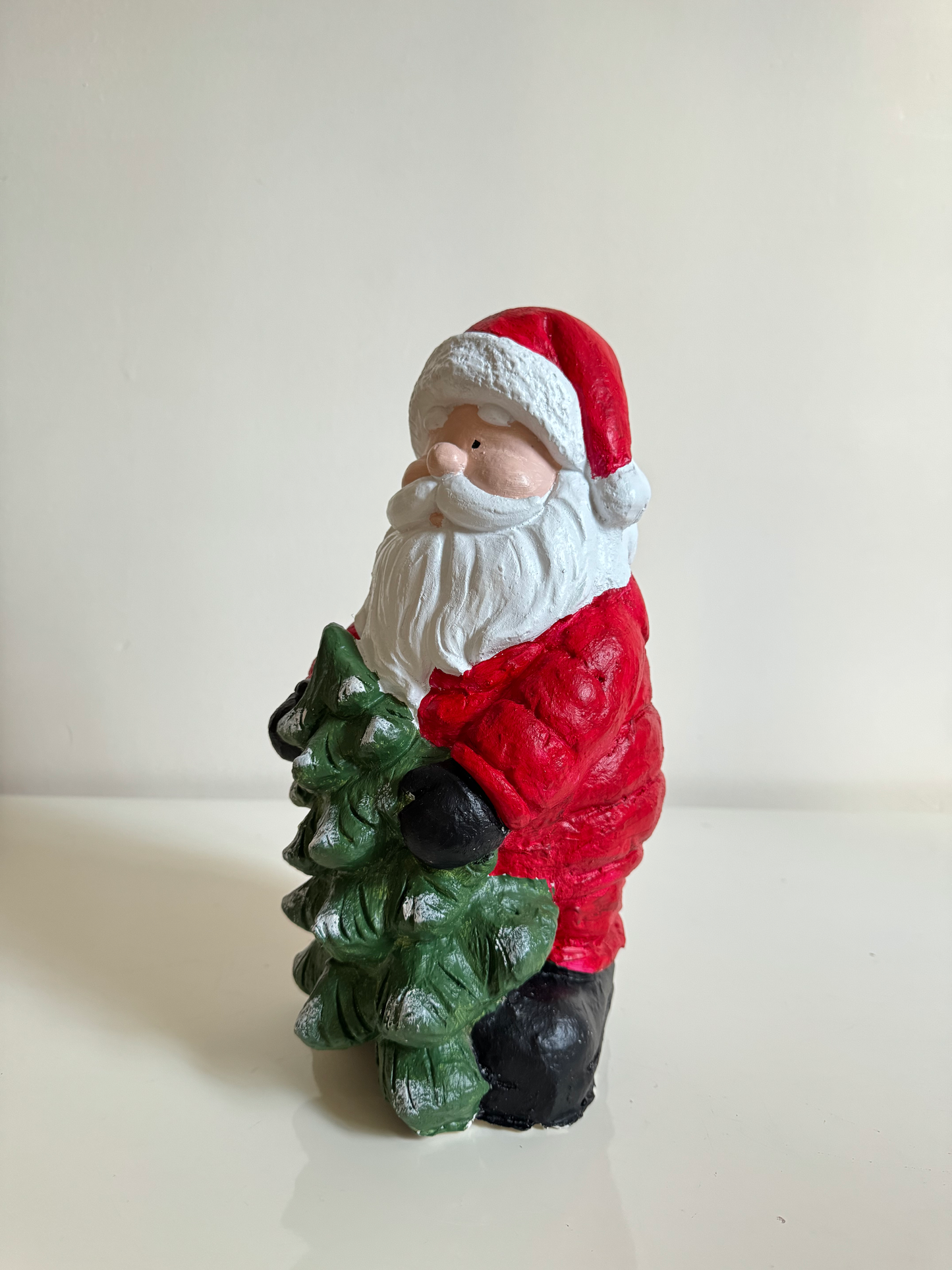 Santa with Christmas Tree Figurine, Decorative Santa Claus, Christmas Decorations, Santa Claus Statue, Christmas Gift, Christmas Santa Decor