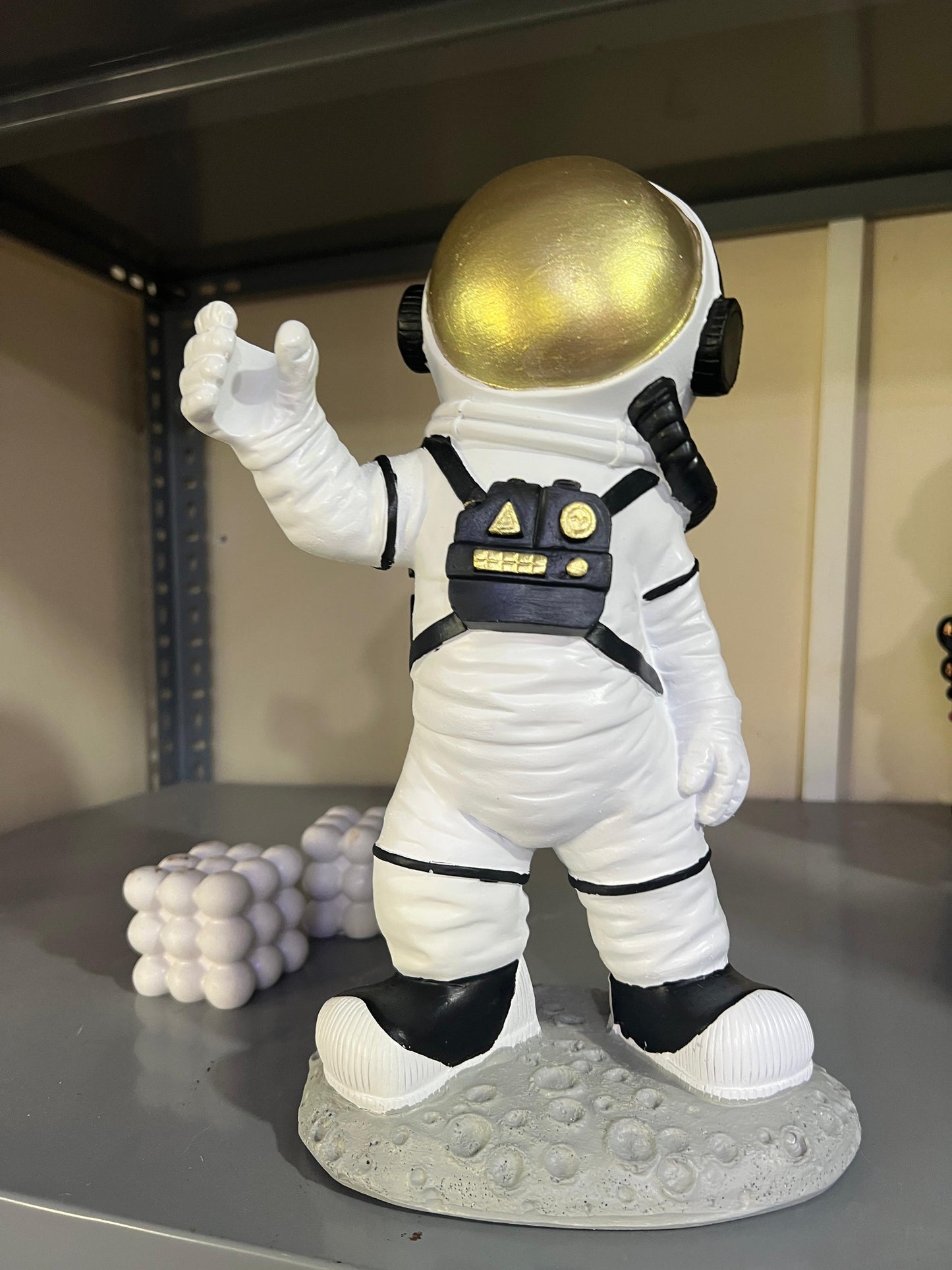 Astronaut On Moon Base, Astronaut Figurine, Space Decor Statue, Space Explorer Ornament, Moon Landing Figurine, Modern Astronaut Sculpture, Astronaut Statue