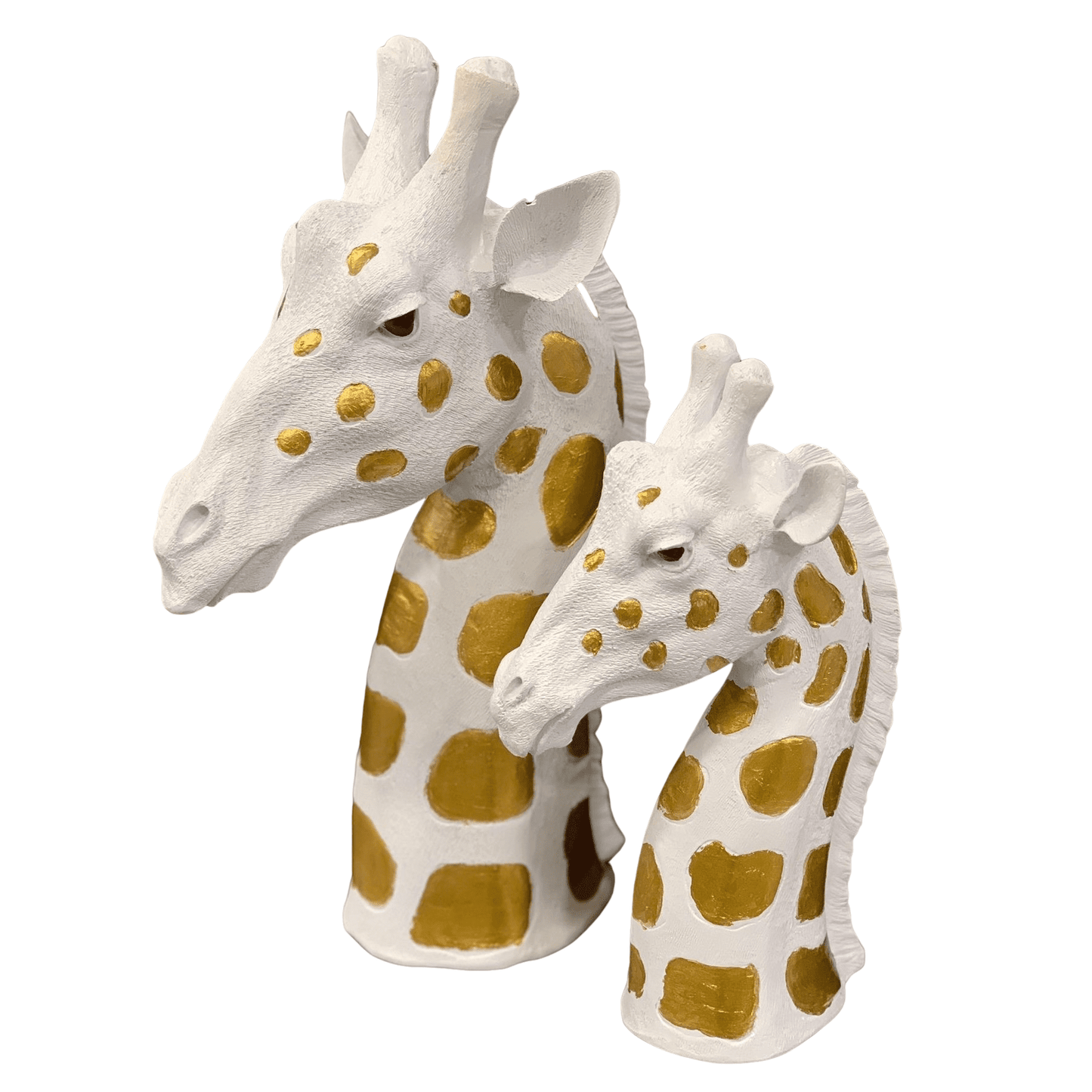 Giraffe Head Statue Set, Handcrafted Giraffe Sculptures, Safari Style Giraffe Head Statue, Decorative Giraffe Head Statues Set