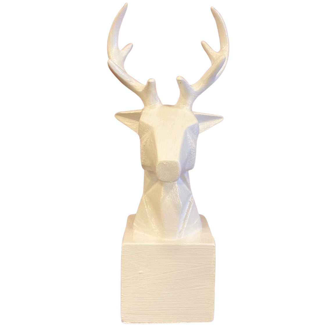 Cubic Deer Head Sculpture, Geometric Deer Statue, Minimalist Cubic Deer Figurine, Modern Abstract Deer Statue, Polyester Cubic Deer Statue