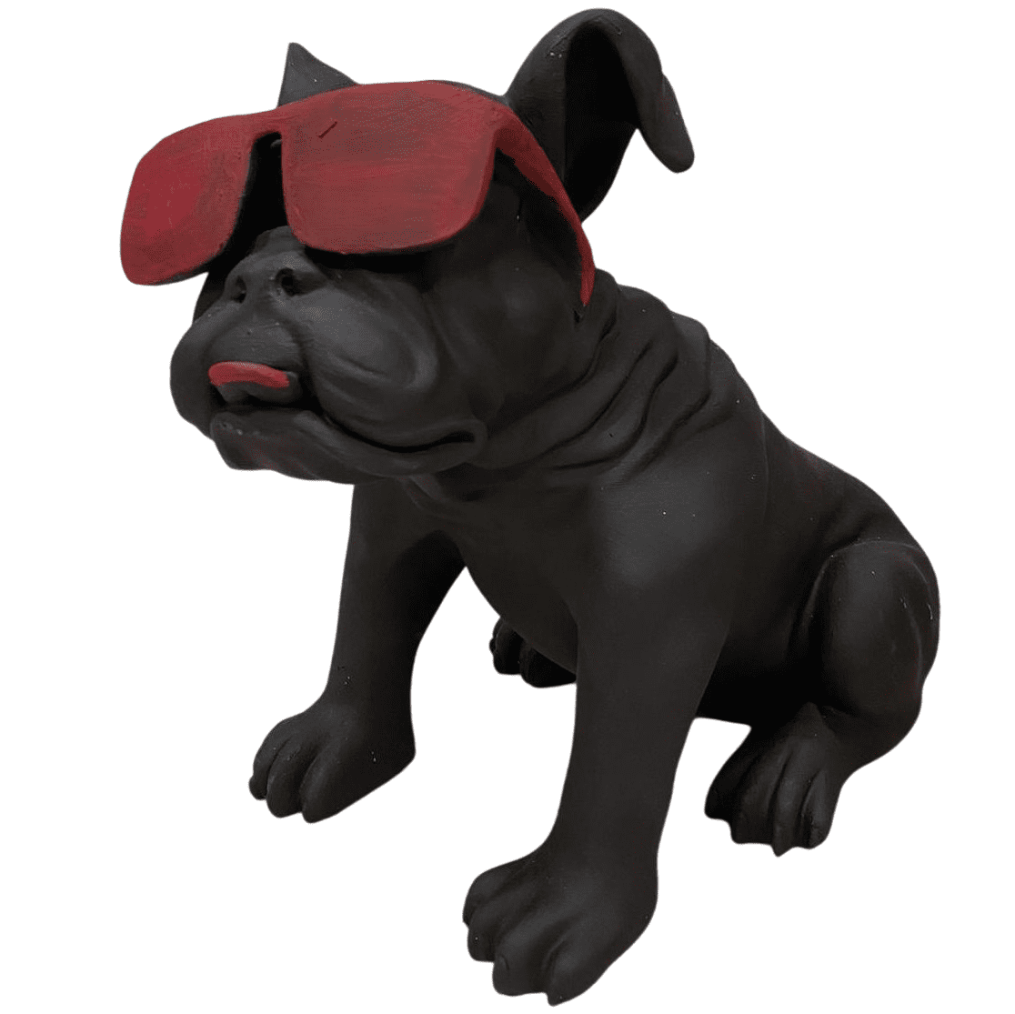 Handmade Bulldog Statue, Dog Decor with Glasses, Handmade Dog Statue, Bulldog Figurine with Glasses, Handmade Bulldog Sculpture